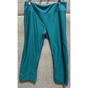 Under‎ Armour Heatgear Fitted Women's 3/4 Length Workout Pants Green Medium